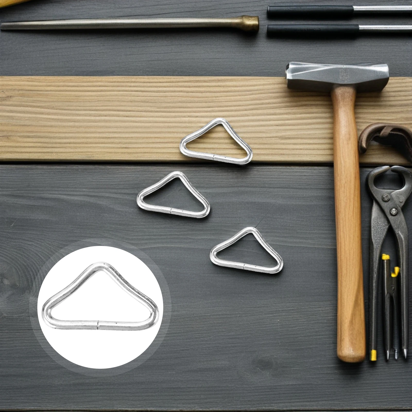 

30pcs Spring Hook Attachments Triangle Ring Buckles Crack Resistant Durable Replacement Parts Compact Wear Resistant Outdoor