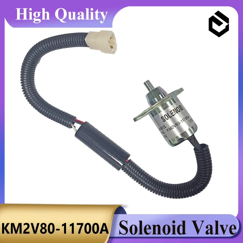 

KM2V80-11700A Fuel Shut off Solenoid Valve KM2V80 11700A 12V for Excavator Parts