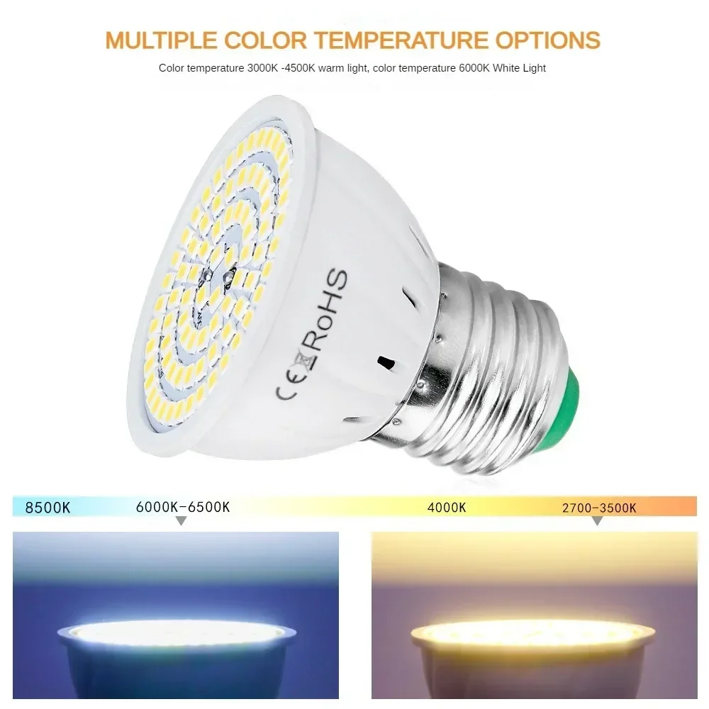 80 LED LED Bulbs Spot GU10 MR16 E27 E14 B22 Spotlight AC220V 3000K/6500K LED Light Lamp For Home Decoration Replace Halogen Lamp