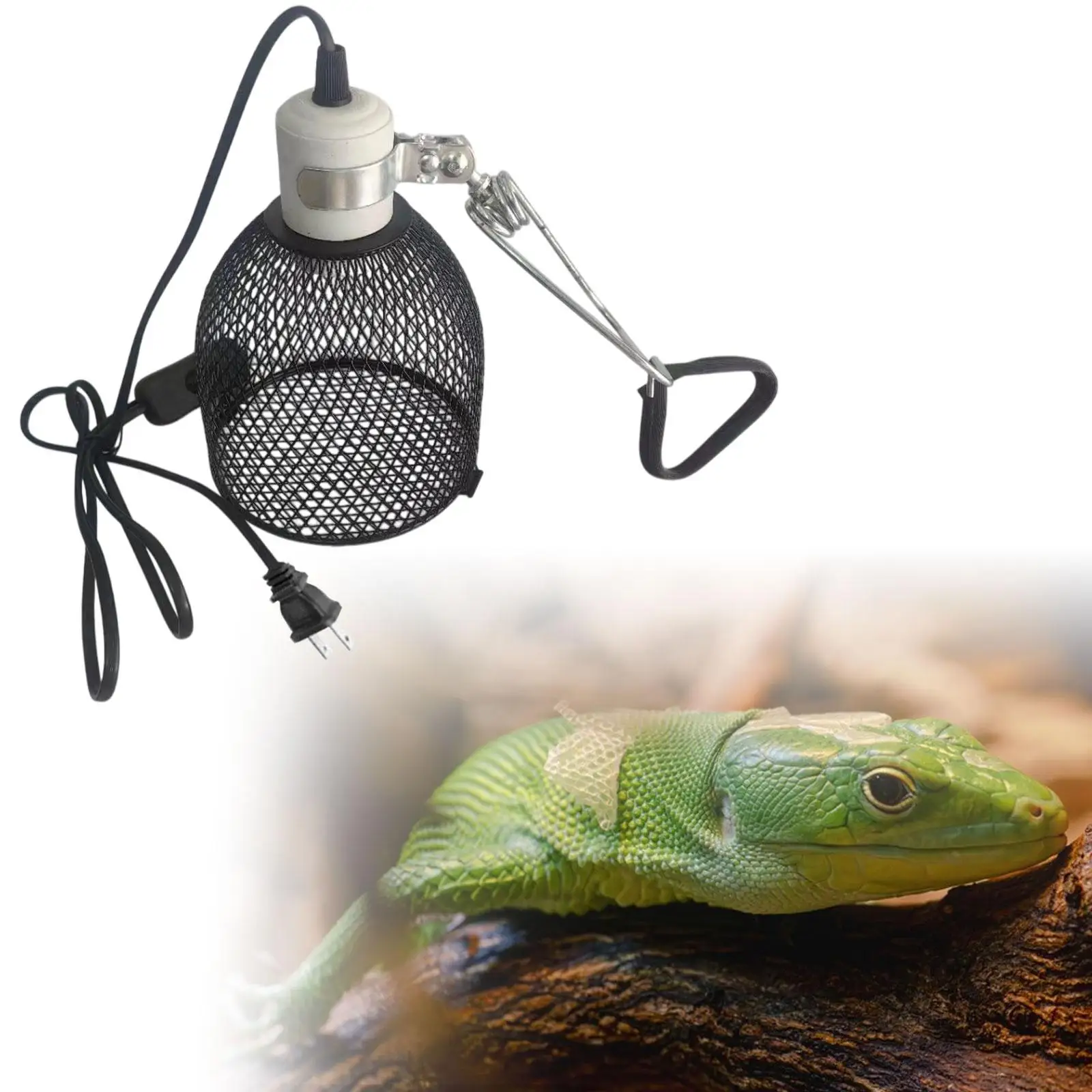 Reptile Heating Heater Guard Lampshade Enclosure Cage Protection Anti Scald Reptile Heating Lamp Holder for Pet Lizard Parrot