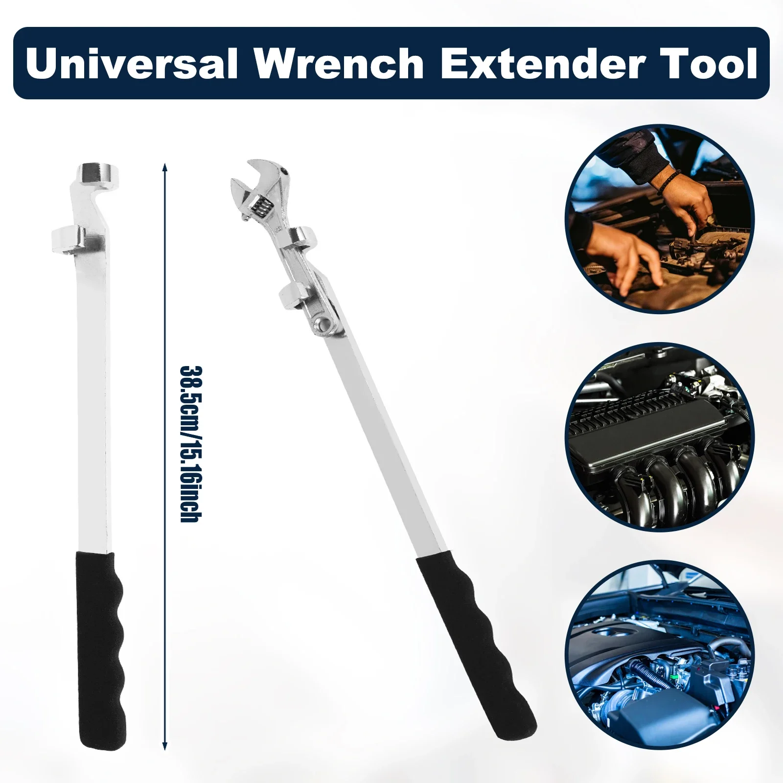 

Wrench Extender Tool Cr V Steel Wrench Extender Adaptor Universal Wrench Extension Torque Amplifier Tool for Tighten Nuts Bolts