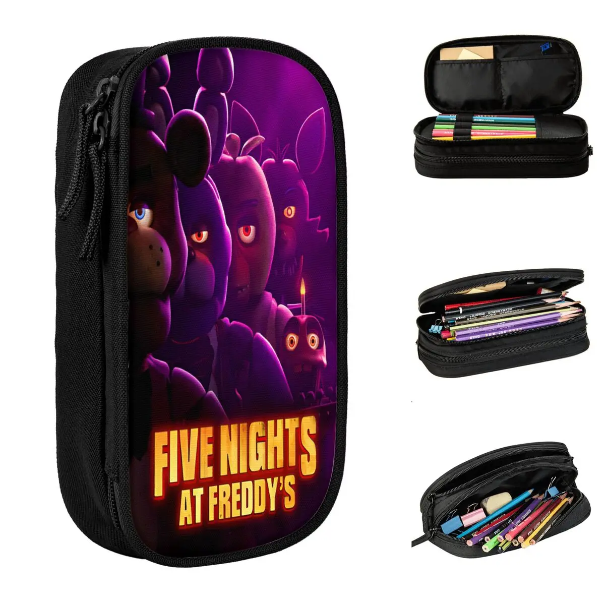 FNAF Movie Pencil Cases Horro Game Pen Holder Bags studente Large Storage materiale scolastico Pencilcases regalo