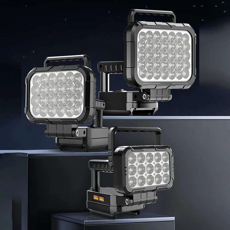 مقابض حمل مزدوجة ضوء العمل المحمولة 3/4/5 بوصة LED الكاشف مصباح يدوي مناسبة لبطارية Makita14.4-20V BL1830 BL1840