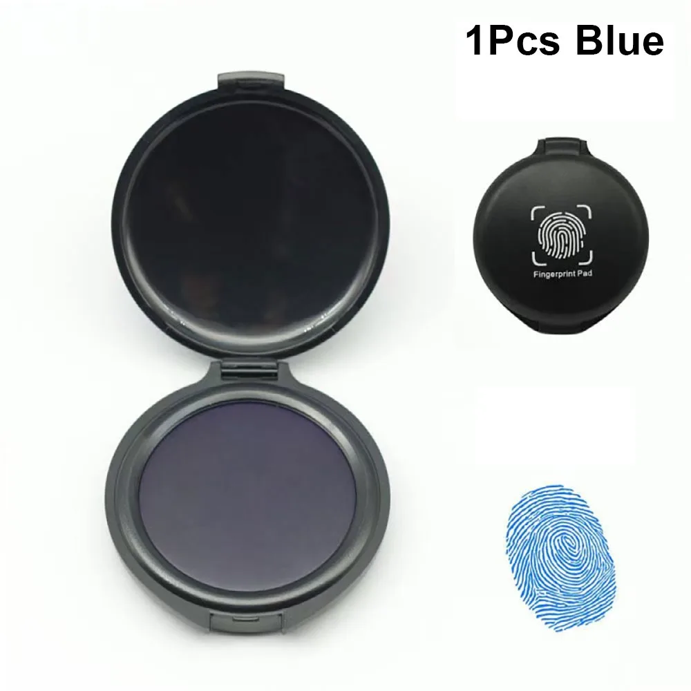 1Pcs New 5.8cm Stamp Pad Waterproof Mini Fingerprint Ink Pad Portable Black/Red/Blue Thumbprint Ink Pad Identification Security