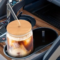 1/2/4/6pcs Can-Shaped Glass Cup with Lid & Straw 350ml/550ml Transparent Bubble Tea, Juice & Beer Mug for Cold Beverages Party