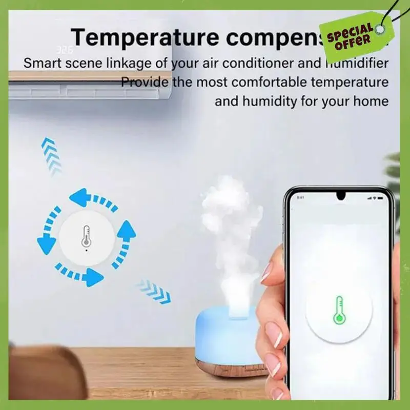 Sensor de temperatura inteligente Leading-Edge-Tuya Zigbee, Sensor de humedad que funciona con Alexa, Google Home, Control por aplicación Smart Life, 2 uds.