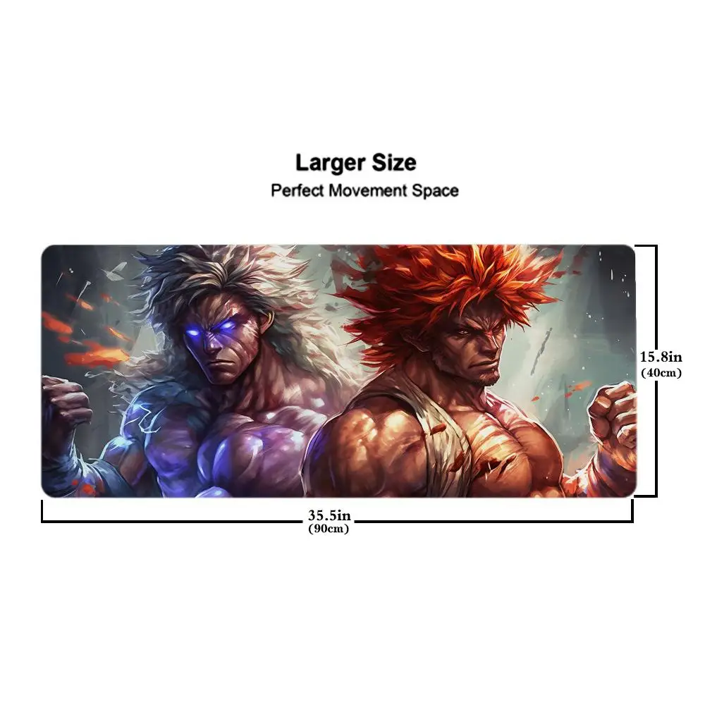Anime baki hanma Mouse Pad Tablet mouse Pad Laptop xl desktop mate, cute HD Rainbow Gaming keyboard pad, Player, 90x40 - view 3