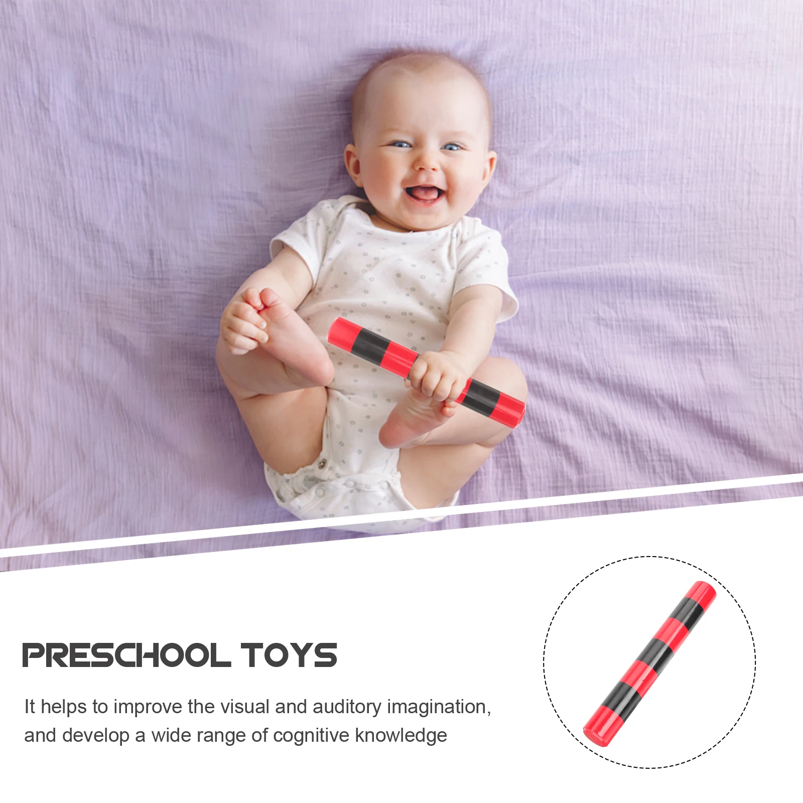 

2Pcs Rhythm Stick Stripe Sound Kids Music Instruments Wooden Baby Toys Educational Musical Early Learning