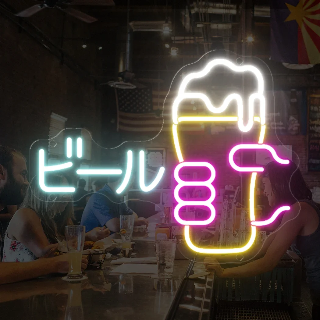Japońskie piwo Neon Sign LED Neon Light For Bar Pub Club Party Restaurant Roon Sign Luminous Hanging Wall Decoration Neon Lights
