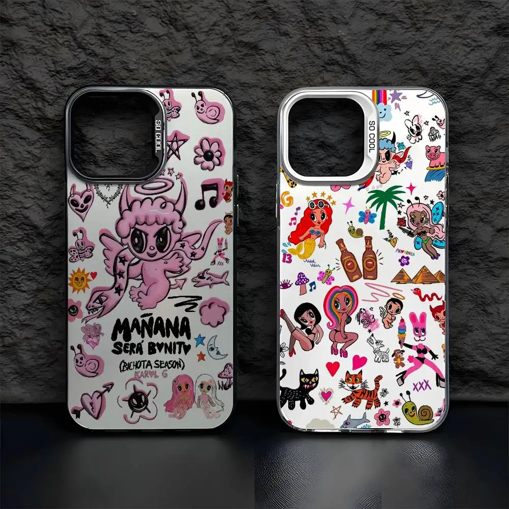 Funda de teléfono Karol G m-banana Sera Bonito para IPhone 17 16 15 14 13 12 11 Pro Max Air Multicolor mate láser metálico Aurora Funda