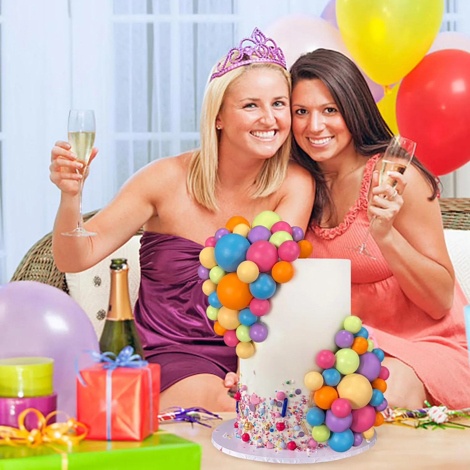 كأس علوية ملونة على شكل كرة ، كرات اللؤلؤ ، كب كيك ، إدخال كعك ، حفلة عيد ميلاد ، ديكور الزفاف ، 42 أو #6