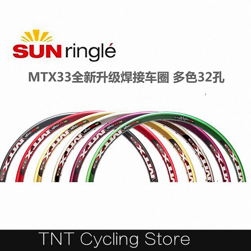 2pcs Sunringle Sun MTX33 MTB Rims 32H/36Holes 24er/26er for BMX AM