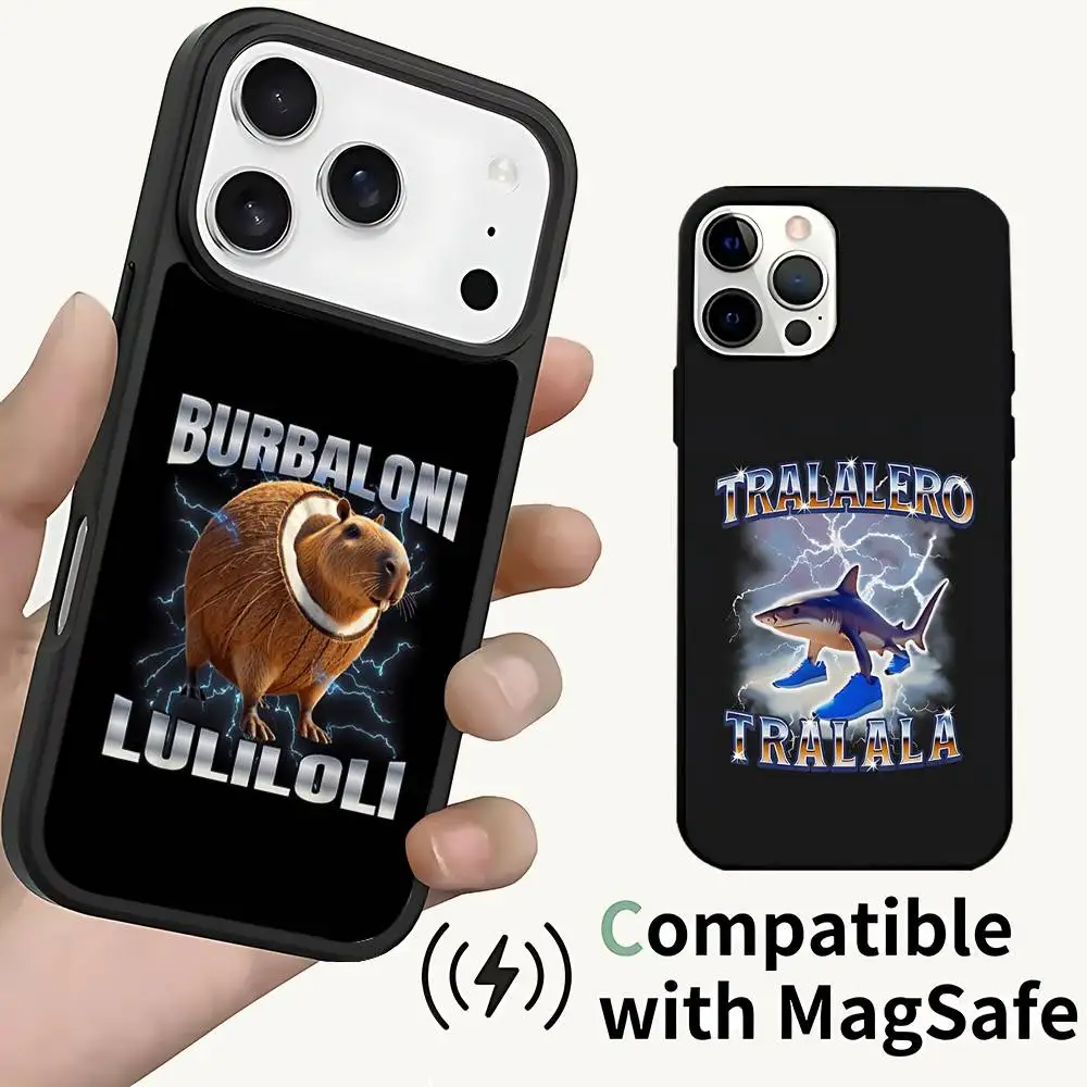 

Brainrot Animal Tralalero Phone Case For iPhone 17,16,15,14,13,12,11,Pro,Max,Plus,Mini,SE4,E Magnetic Magsafe Wireless Charging