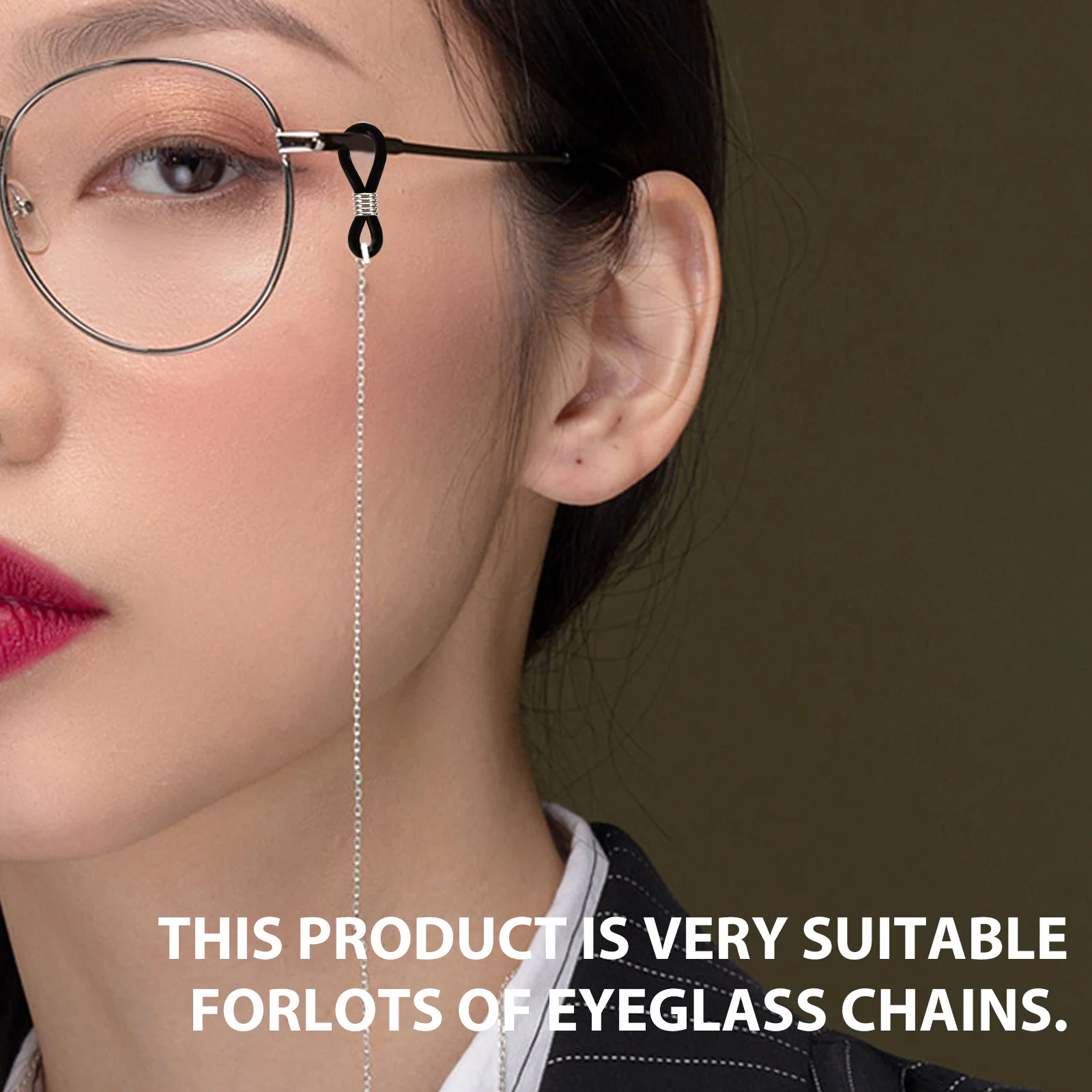 

100Pcs Eyeglass Chain Accessories Silicone Anti Slip Holder Connector for Glasses Sunglasses Parts Eyeglass Chain Ends