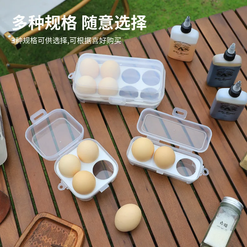 Outdoor camping egg box shock-proof belt eggs tray kitchen utensils portable transparent storage boxes