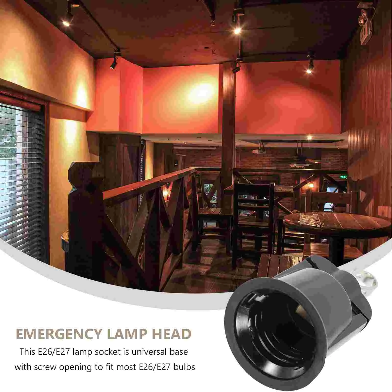 Lampu LED bohlam portabel soket, lampu portabel dengan kait lampu hitam untuk bagian Kamar Tidur ke colokan adaptor