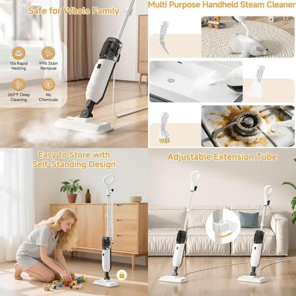 

All-Purpose Steam Cleaner with Handheld Mop and Accessories for Home Floor, Hardwood, Tile Cleaning