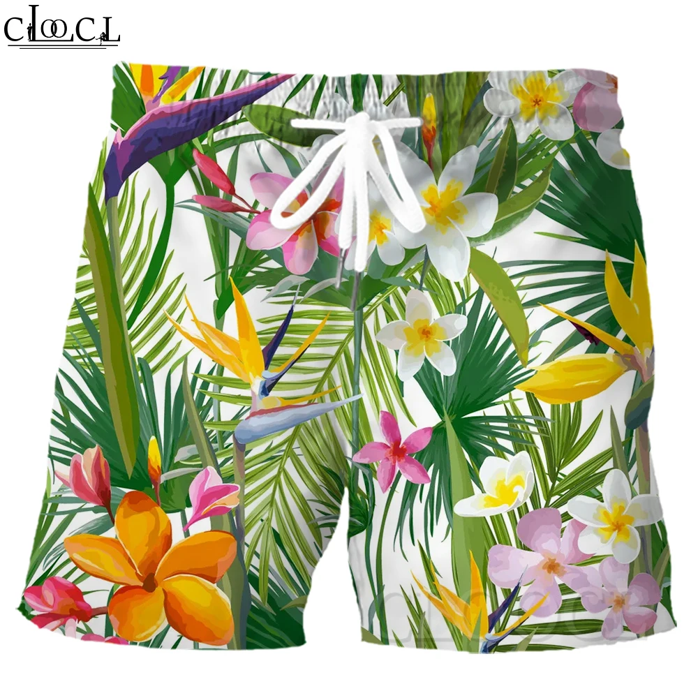 

CLOOCL Casual Men's Shorts Hawaii Print Shorts with Pockets Bodybuilding Trunks Summer Beach Outwear Shorts Unisex Clothing