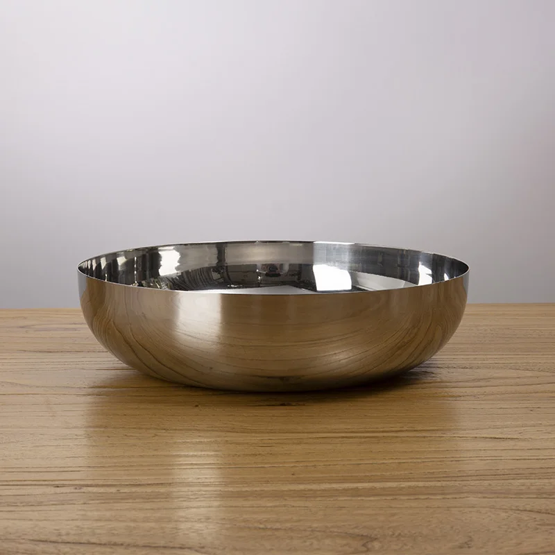 

Thiened 304 Stainl Steel Mirror Fini Salad Bowl 24cm Cold Noodles Bowl Dinning Mixed Rice Bowl round ape Kitchen Ute...