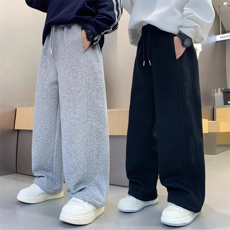 

Детские зимние утепленные брюки для мальчиков, повседневные спортивные теплые брюки на флисовой подкладке, детские термоспортивные штаны для подростков, От 4 до 14 лет