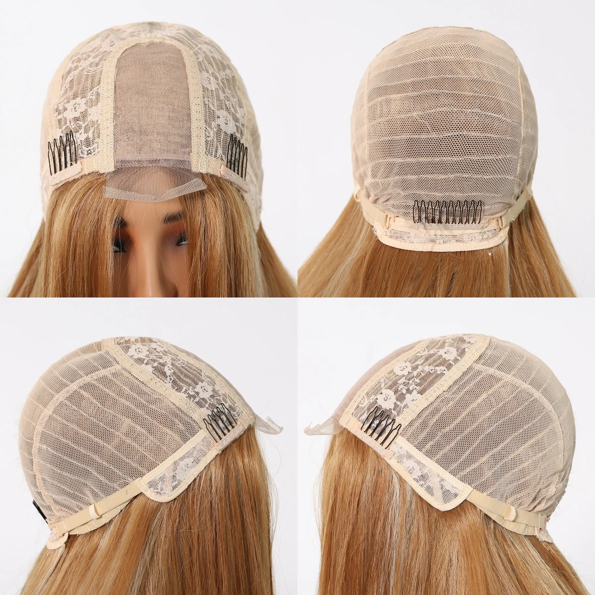 DWY 36in Golden Blonde Highlight Synthetic Wig For Women Long Straight Hairline Lace Front Wig Daily Party Heat Resistant Wig image 6