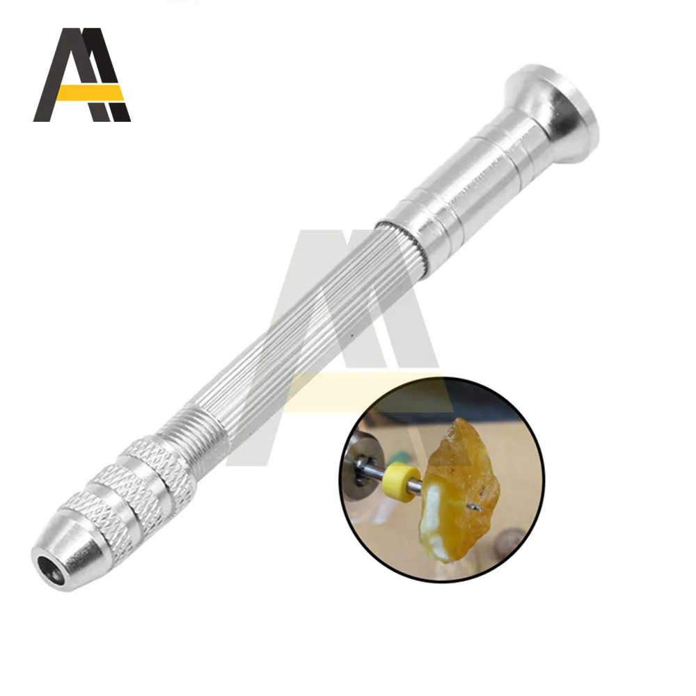 10 in 1 Mini Micro Hand Drill Chuck HSS Twist Drill Bit Woodworking Drilling Rotary Hand Drill with Keyless Tool Accessories