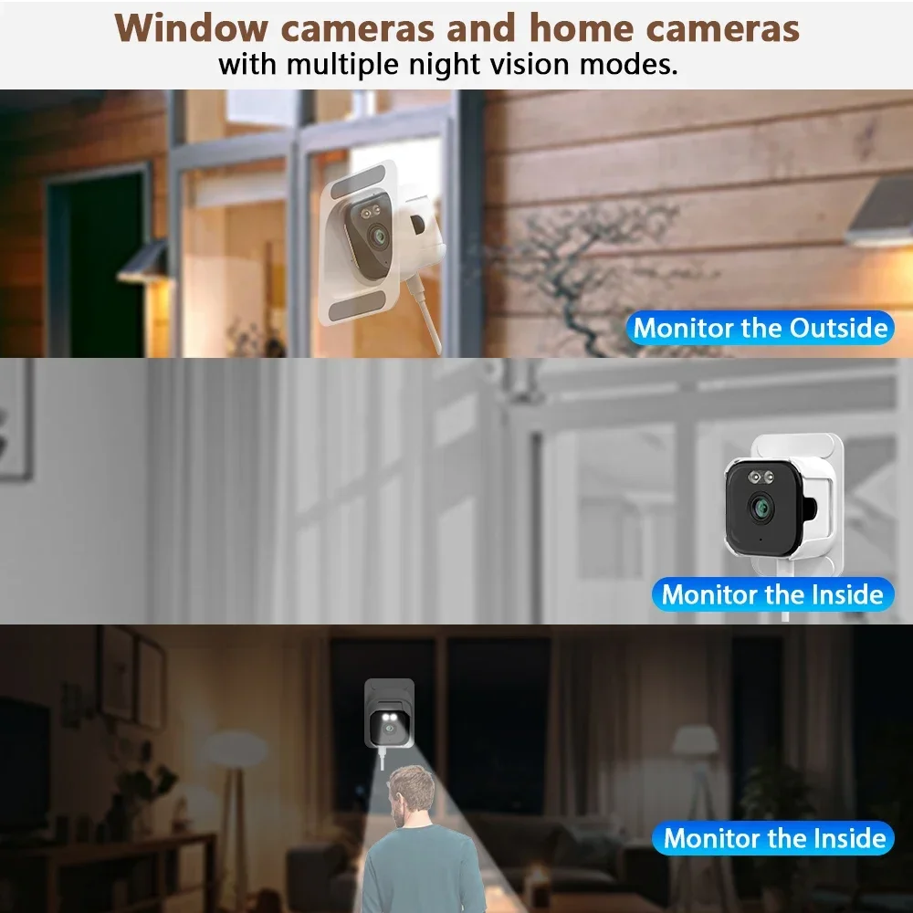 Caméra de fenêtre WiFi 2.4G/5G, 5mp, pour l'intérieur, sécurité domestique, Vision nocturne couleur, détection de mouvement, enregistrement 24/7, installation rapide