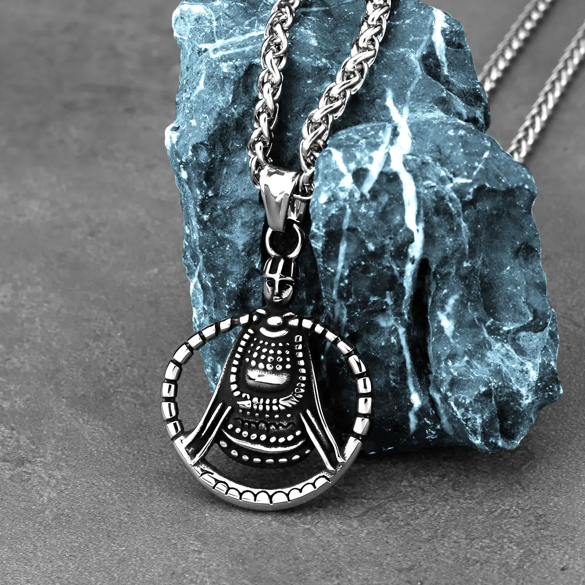 

Egyptian Mythology God Totem Necklace Men Stainless Steel Pharaoh Vintage Amulet Pendant Necklace Pagan Jewelry Wholesale Gift