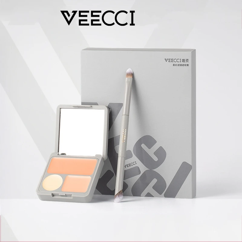 VEECCI Liquid Foundation Concealer Palette With Brush Cover All Perfect Long Lasting Natural Invisible Acne Moisturizer Makeup