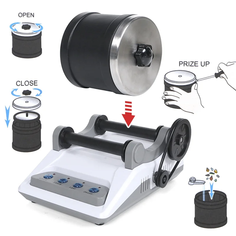 ABMS-Electric Gem Polishing Machine Fun Physics Science Experiment Set DIY Stone Polishing Machine Test Toy US Plug
