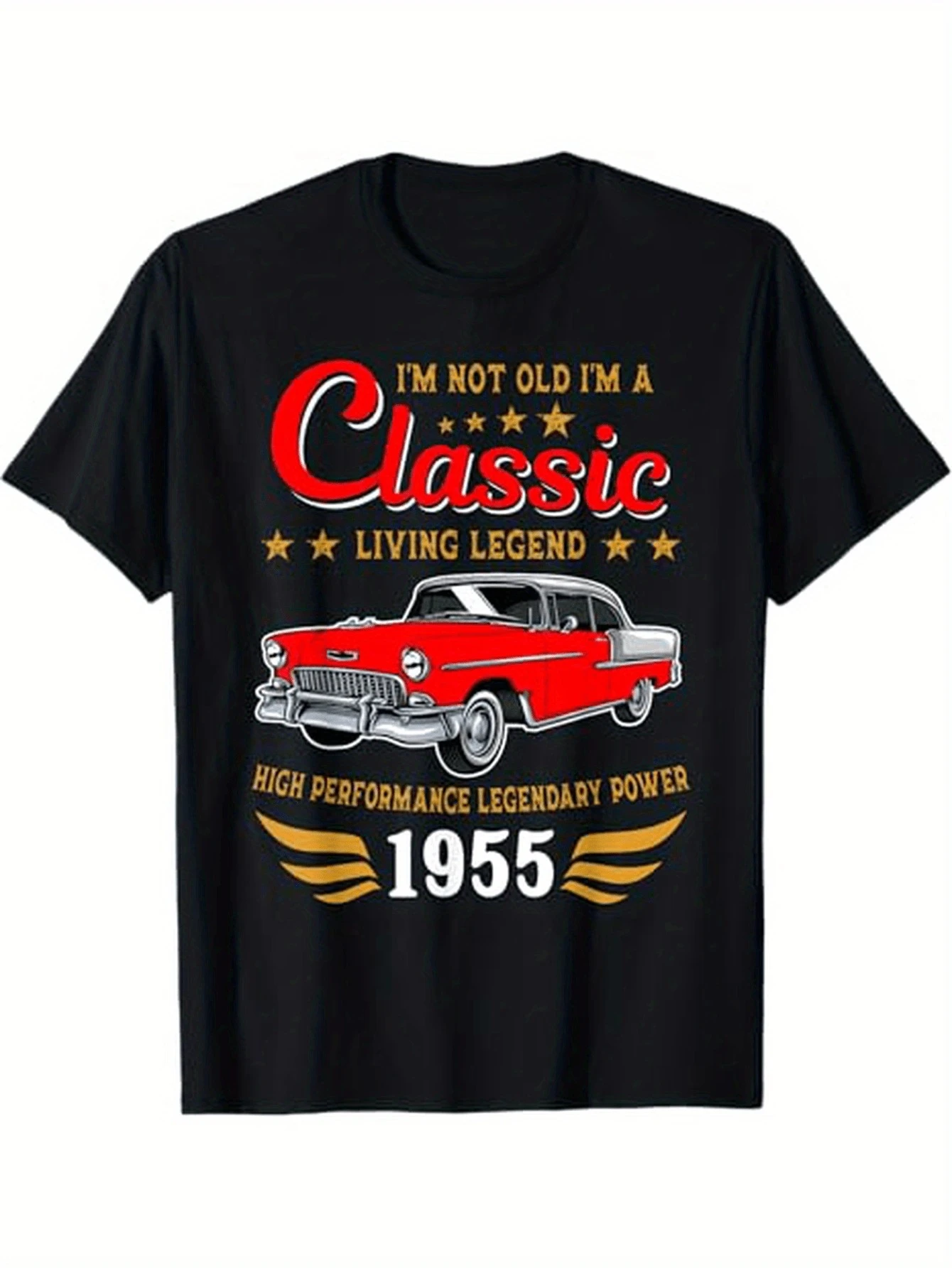 

Retro 1955 birthday classic car legend T-shirt born in 1955, 100% cotton, holiday gift men's printed T-shirt, S-XXXL.