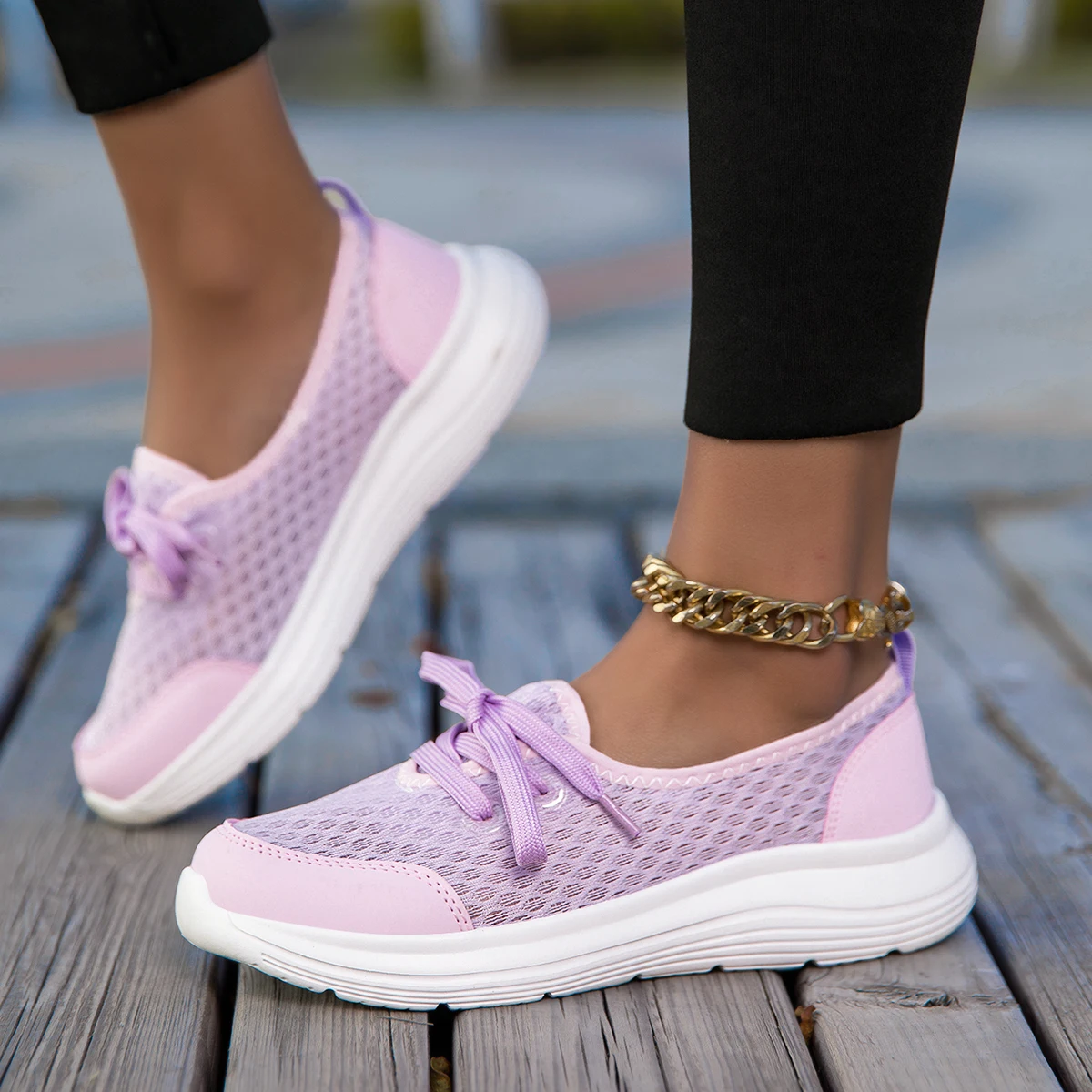 

YRZL Women Shock Absorption Loafer Height Increasing Slip on Casual Walking Shoes for Female Fashion Breathable Driving Loafers