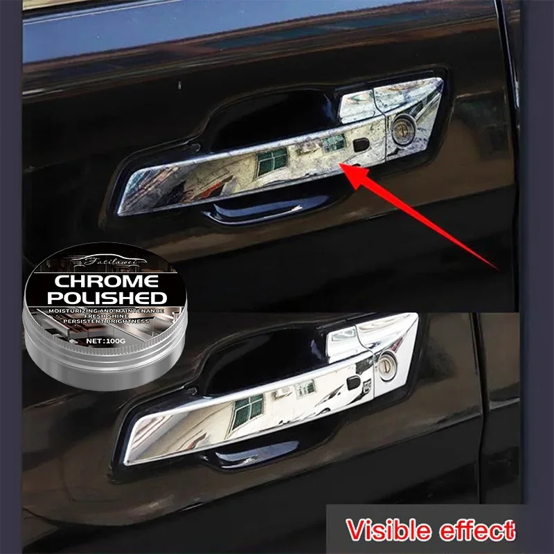 NEW Restoration Paste for Chrome Parts of Vehicles, Designed for Renewing Oxidized Chrome Trim And Emblems, Comes with a Sponge