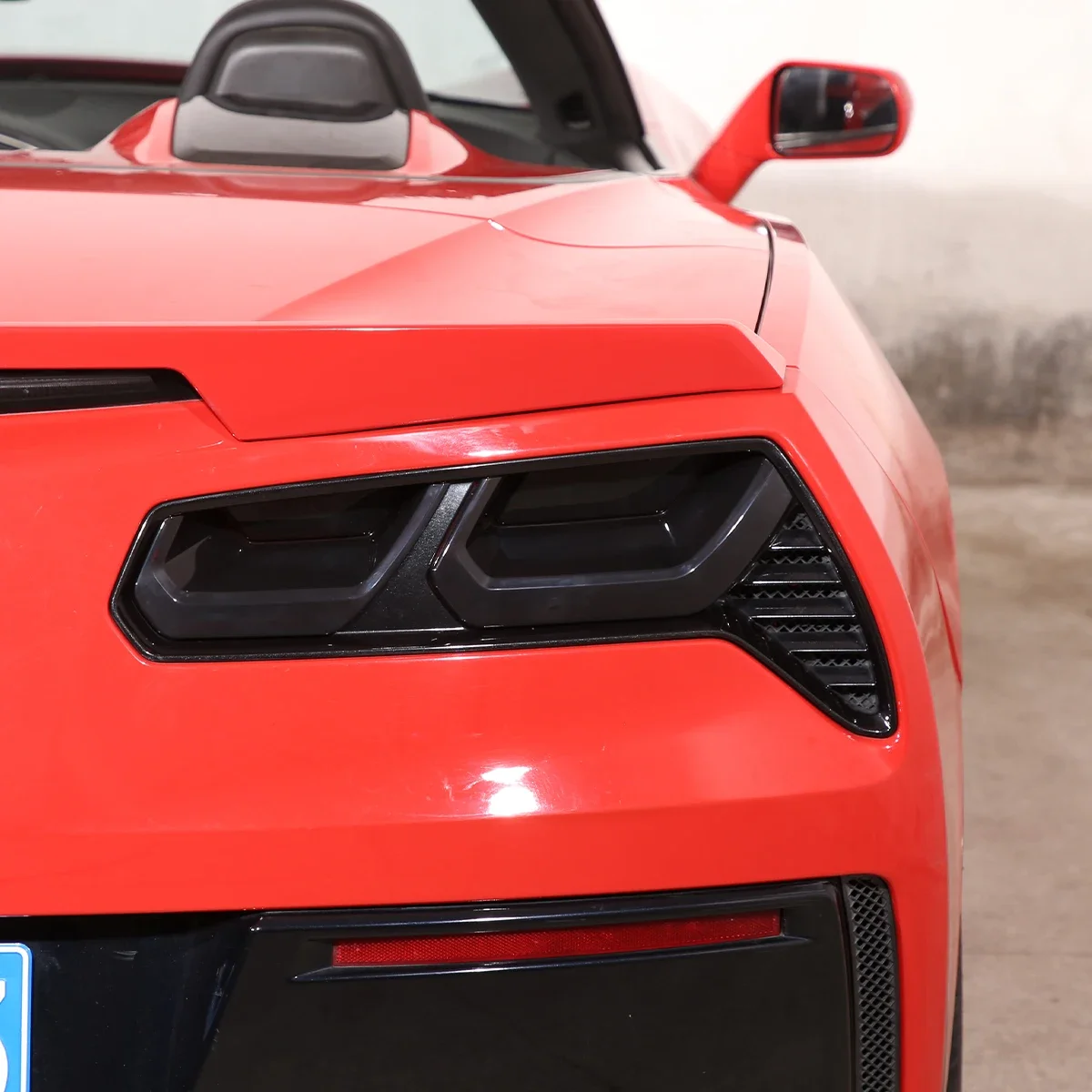 For Chevy Corvette C7 2014-2019 ABS Blackened Car Rear Tail Light Rear Fog Lamps Blackout Cover Trim Sticker Car Accessories