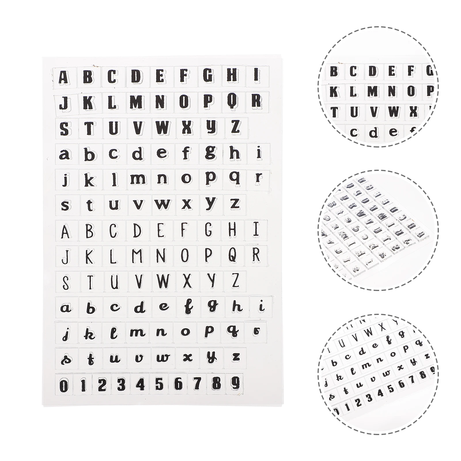 

3 Sets DIY Stamps Kit Clear Plastic Uppercase Lowercase Numbers Crafting Storage Decor Photo Albums Envelopes Diaries