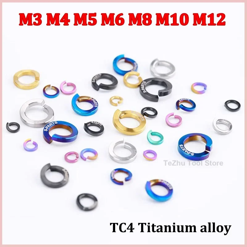 Elastic Gasket M3 M4 M5 M6 M8 M10 M12 Titanium Spring Lock Washer TC4 Titanium alloy Spring Gaskets For Motorcycle and Car