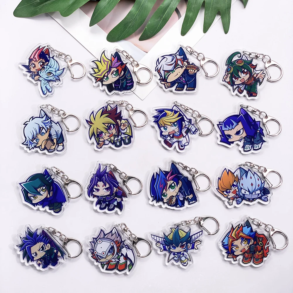 Personajes de Anime yu-gi-oh llavero acrílico accesorios creativos divertidos Kawaii bolso encanto mochila colgante llavero regalos para Fans