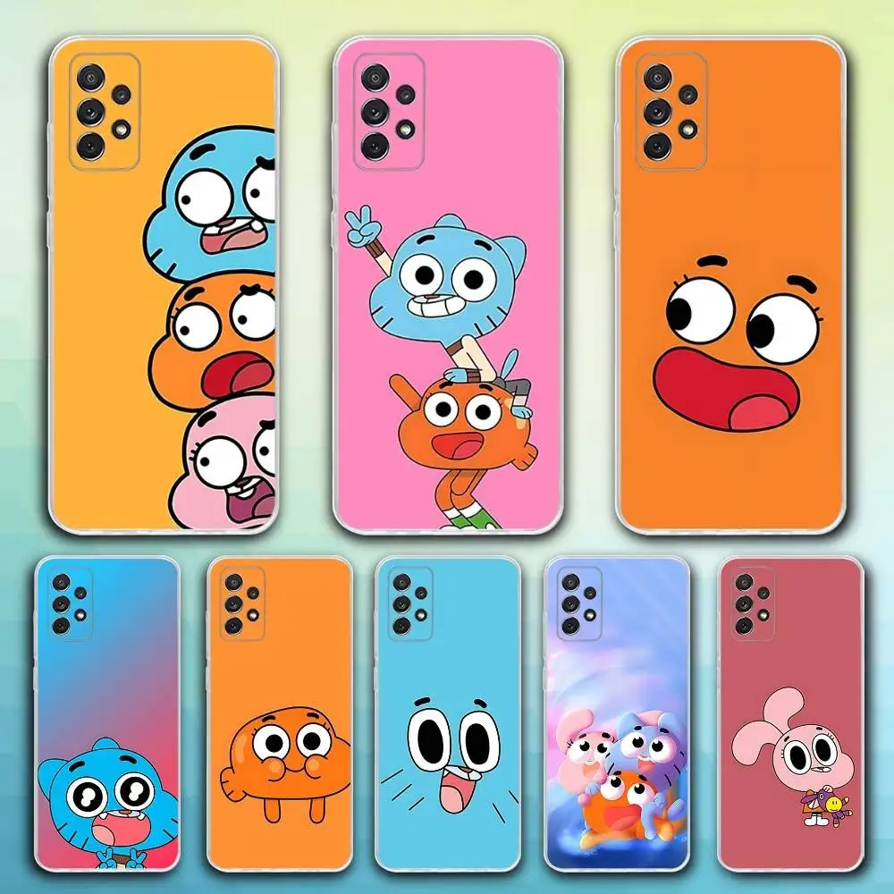 

Amazing World of Gumball Phone Case For Samsung S30,23,21,22,20, FE lite,S10,9,8,7 PIus Note20ultra Soft Transparent