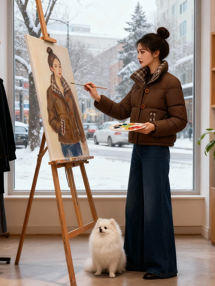 

Корейское женское зимнее пальто с капюшоном, утепленное, на молнии, длинное, модное, из хлопка и пуха...