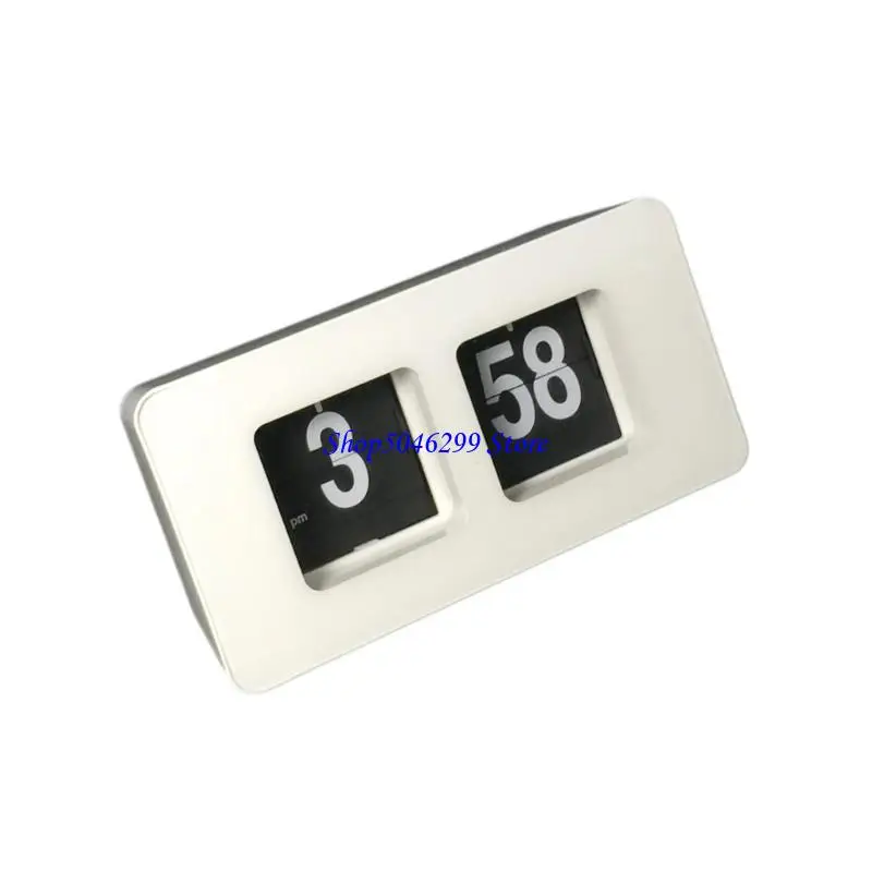 

H55A Vintage Auto Flipped Clock with Large Easy To Read Number for Home Office Decors