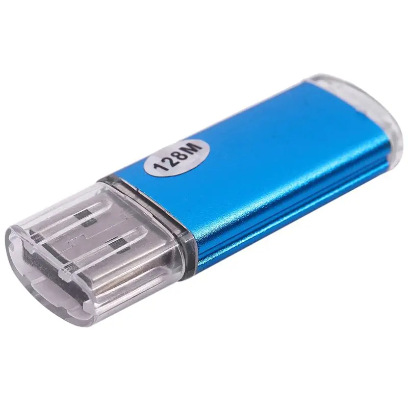 X64A-100 Pcs USB Memory 2.0 Memory Stick Flash Drive 128MB Gift Blue
