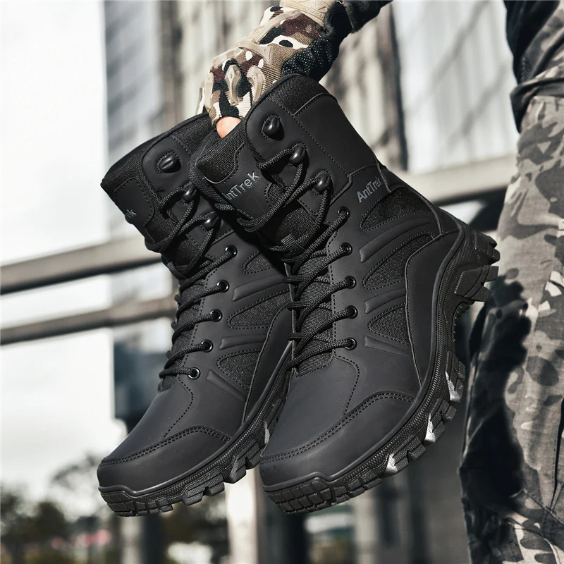 Herren Outdoor Kletter- und Wanderschuhe Trainings-Sicherheitsschuhe Hochwertige Rutschfeste Neue Armeestiefel Ultraleichte Schnür-Taktische Stiefel