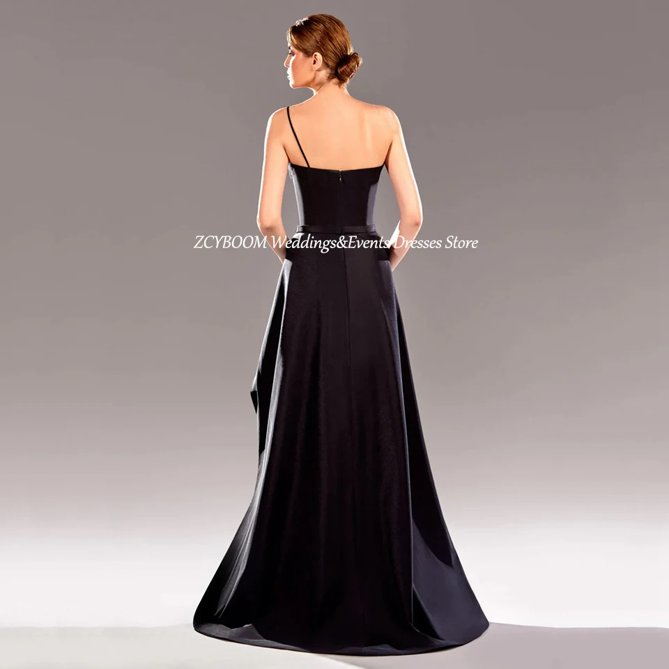 Elegant Black Strapless Sequin Backless Sleeveless Evening Dress 2024 A-Line Floor Length Sweep Train Custom Made Prom Dress