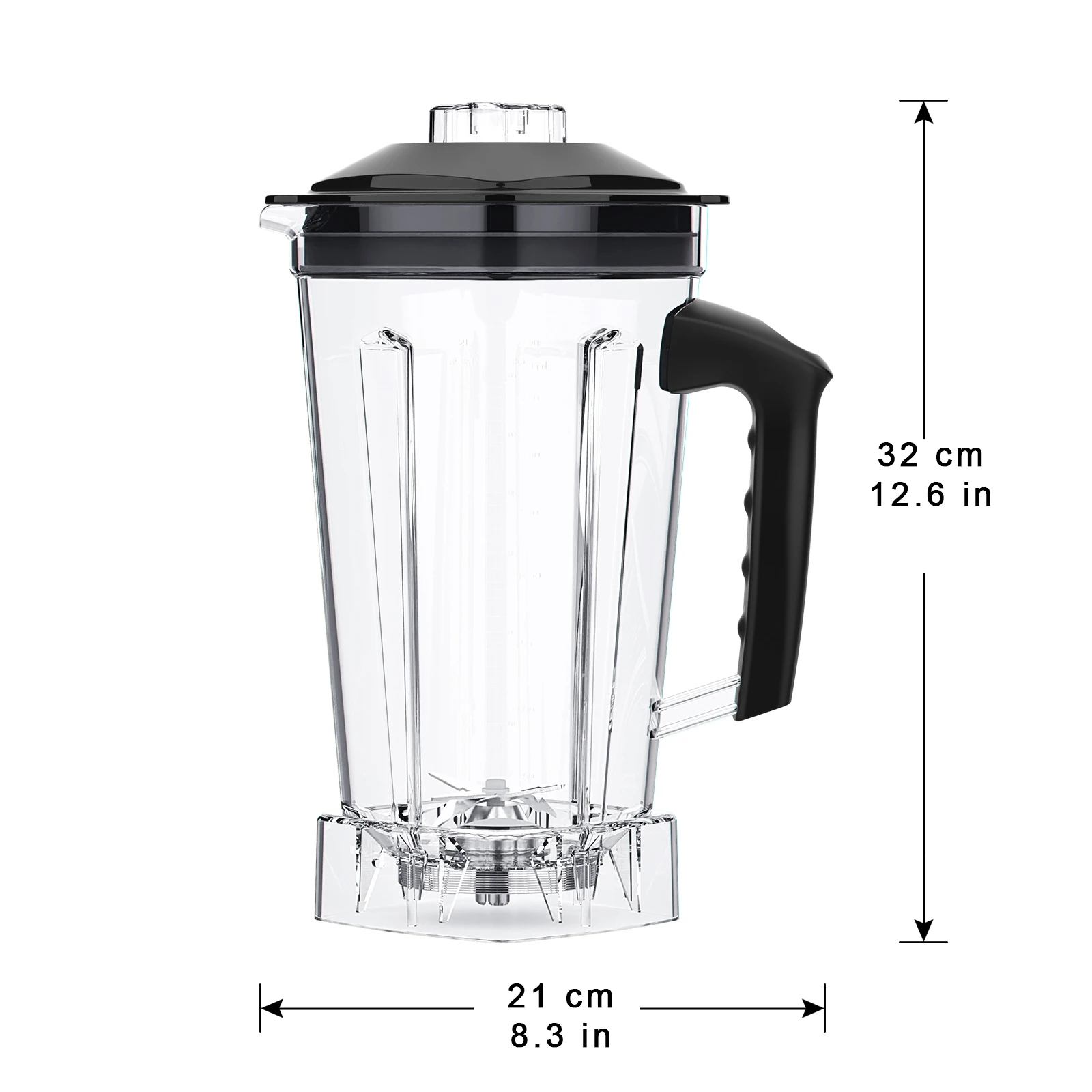 T5200 Blender mixer spare parts 2L Square Container Jar Jug Pitcher Cup bottom with serrated smoothies blades lid BPA FREE