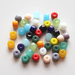 Newly 110pcs Smooth Face Candy Color Glass Crystal Round Loose Beads For Jewelry Making DIY Bracelets Necklace Earring 6x8mm