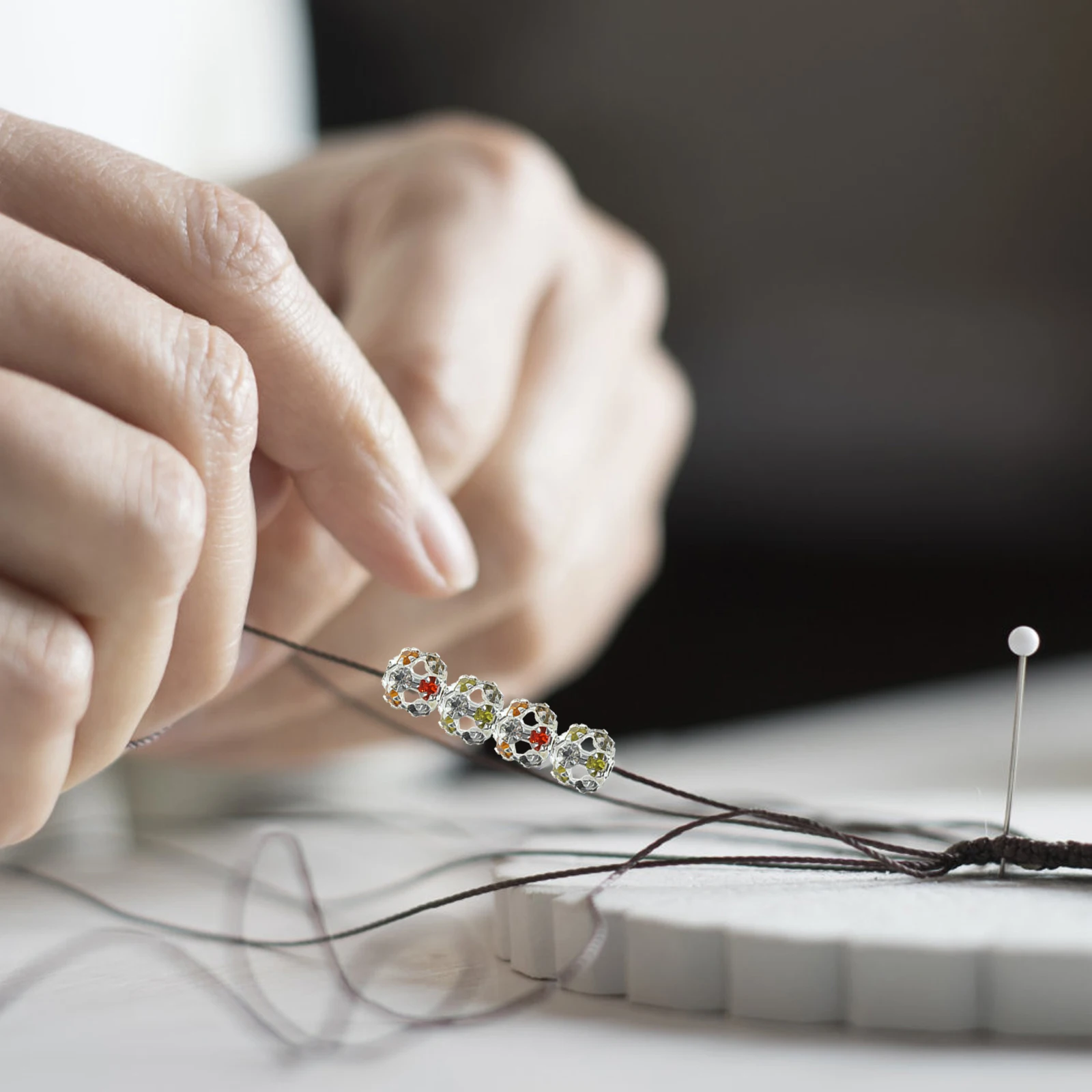 

90Pcs Rhinestone Spacer Beads Delicate DIY Loose Beads for Jewelry Making Necklace Bracelet Craft Supplies Rhinestone Bead