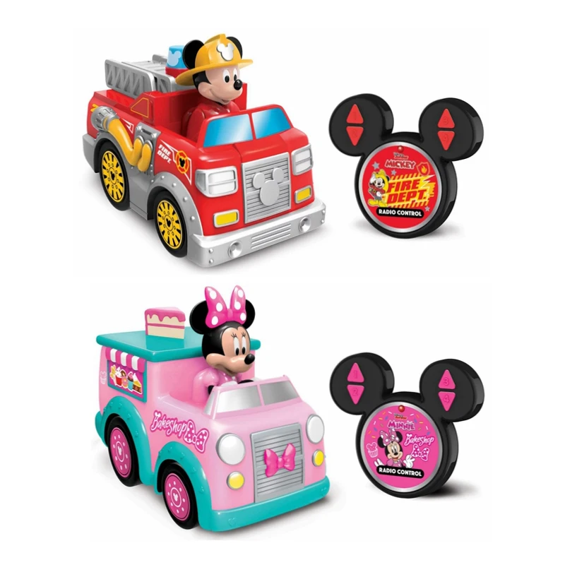 Disney Mickey Mouse Minnie Remote Control Fire Truck 360 Degrees Rc Electric Remote Control Car Boy Puzzle Toy Festival Gifts