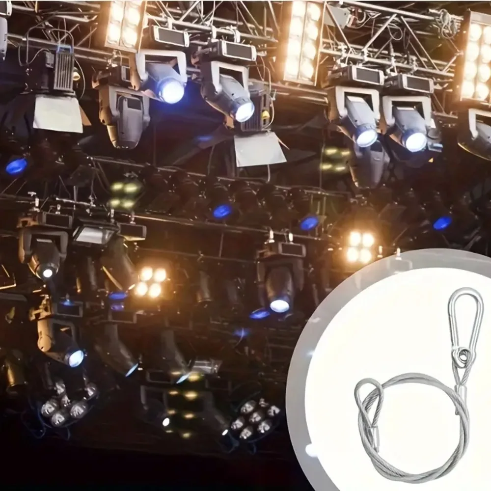 1Pcs 안전 로프 케이블 직경 3mm 4mm 5mm 두꺼운 실버 스틸 와이어 보호 로프 Securite 잠금 DJ 무대 조명 장치