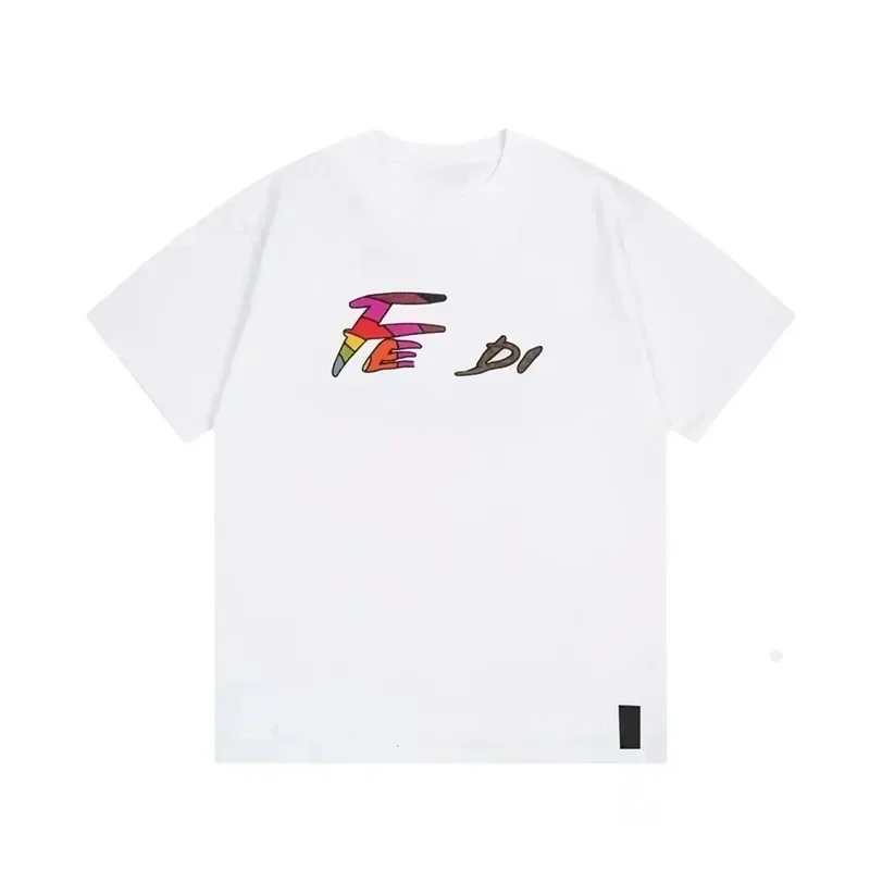 

24s Summer Men's T-shirt Pure Cotton Breathable Fashionable All-match High-end Light Luxury Brand Couples Same Clothing