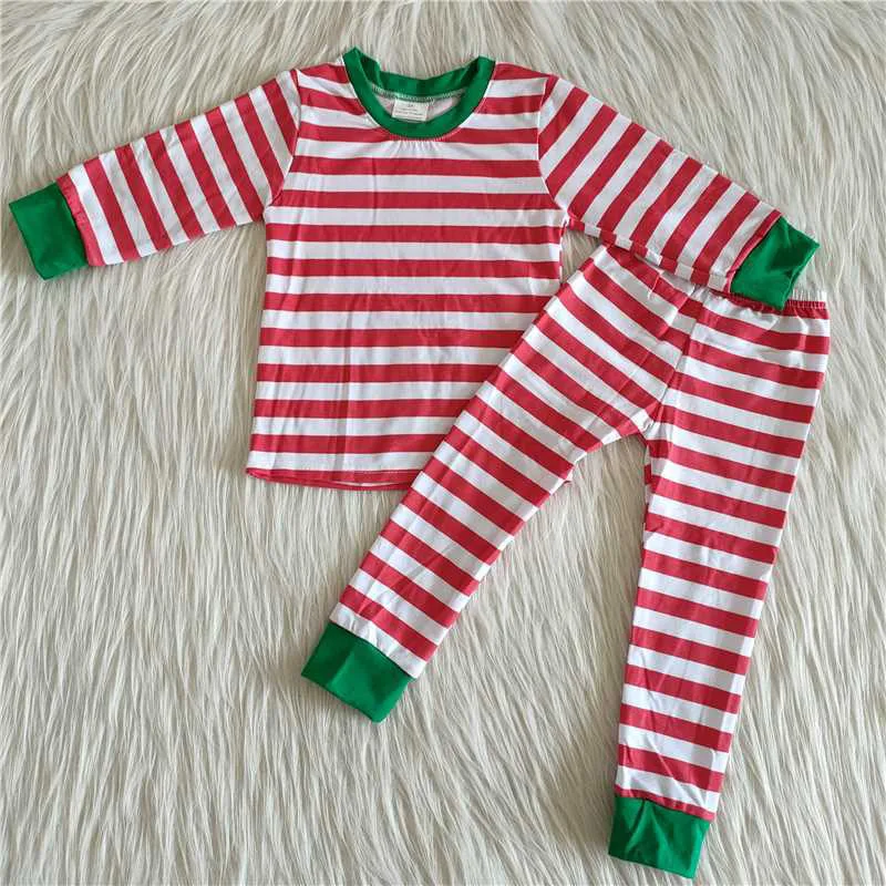 

Toddler Spring Fashion Kids Red And Blue Striped Pajamas Boutique Wholesale Baby Girls Children Clothing Outfits